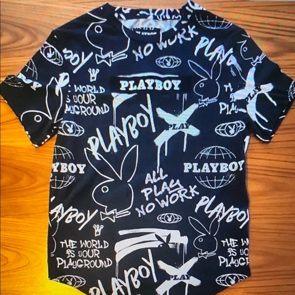PLAYBOY Black and White Kids Graphic Tee